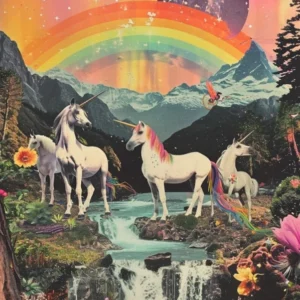Kitsch Unicorn Rainbow Collage 1
