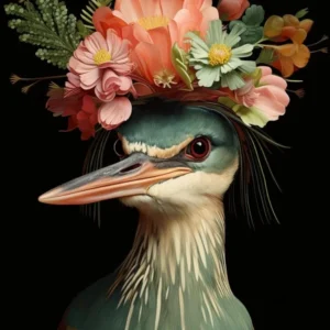 Bird With A Flower Crown Green Heron 4