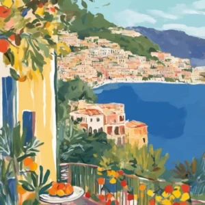 Mediterranean view Italy Amalfi