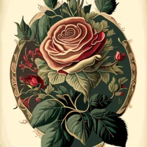 Rose Wildflower Vintage Botanical 1