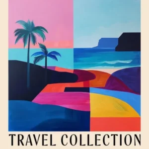 Abstract Travel Collection Poster Cancun Mexico 1