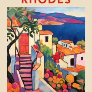 Rhodes Greece 2 Fauvist Travel Poster