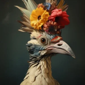 Bird With A Flower Crown Lark 2