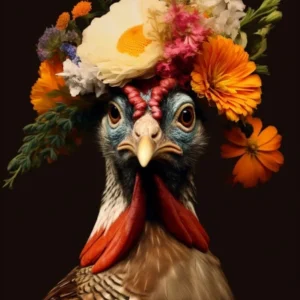 Bird With A Flower Crown Grouse 3