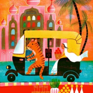 Screenprint India Riskshaw Tiger