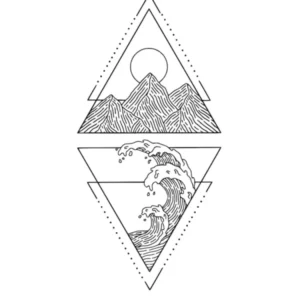 Mountains To The Sea Fineline Illustration