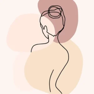 Minimal Line Art Backside Beautiful Woman