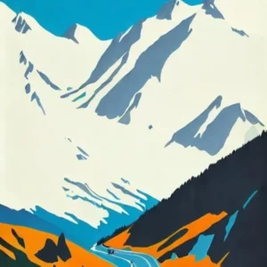 Stubaier Gletscher 2, Austria Midcentury Vintage Skiing Poster