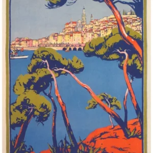 Menton France Vintage Travel Poster