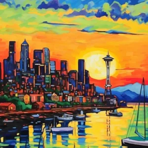 Seattle Washington Pointillism 3