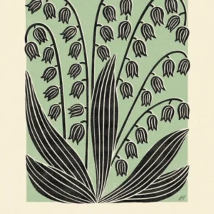 Rustic May Birth Flower Lily Of The Valley Black Green