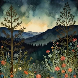William Morris Night In The Mountains 1