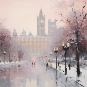 Dreamy Winter Painting London United Kingdom 3