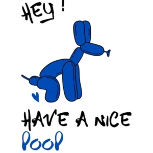 Have A Nice Poop Poster, Whimsical Poop Poster for Bathroom, Dog Poop Balloon Art, Hilarious Restroom Wall Decor