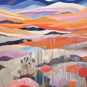 Skiddaw England Colourful Mountain Illustration