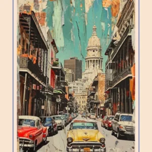 Retro New Orleans Collage Poster 4