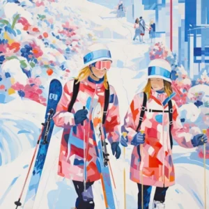 Vail Mountain Resort Colorado Usa, Ski Resort Illustration 3