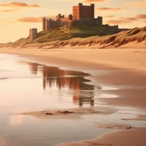 Bamburgh Beach Northumberland At Sunset 4