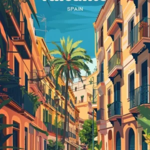 Alicante Spain Vibrant Digital Travel Art