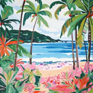 El Yunque Beach, Puerto Rico, Matisse And Rousseau Style 3