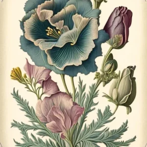 Eustoma 1 Floral Botanical Vintage Poster Flower