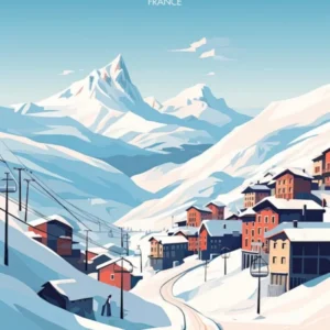 Poster Of Val Thorens France, Ski Resort Illustration 1