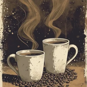 Coffee & Coffee Beans Minimalist Illustration 1