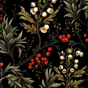 Winter Heath 2 William Morris Style Winter Florals