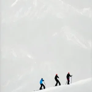 Chamonix, France Minimal Skiing Poster