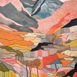 Y Garn Wales Colourful Mountain Illustration