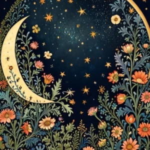 William Morris Moon And Flowers 64