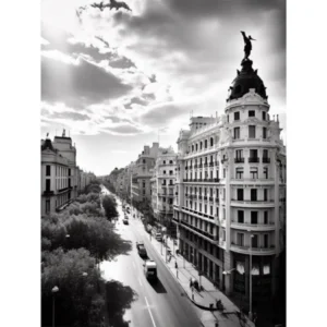 Poster Of Madrid, Spain, Black And White Analogue Photography 3