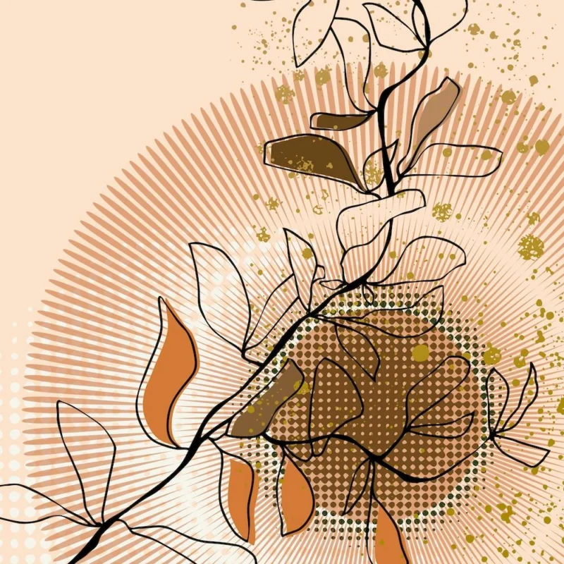 Abstract Branch Warm Sunset Square