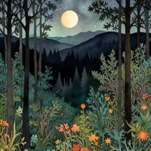 William Morris Moonlight In The Woods 138