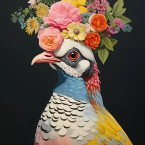 Bird With A Flower Crown Partridge 1