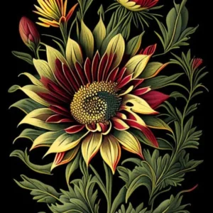 Gazania 2 Floral Botanical Vintage Poster Flower