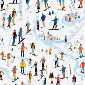 Taos Ski Valley New Mexico Usa, Ski Resort Illustration 2