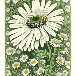 Oxeye Daisy 1 Floral Botanical Vintage Poster Flower