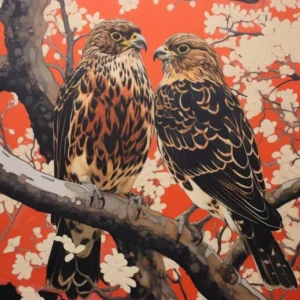 Art Nouveau Birds Poster Falcon 4