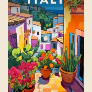 Sicily Italy 4 Fauvist Painting Travel Poster