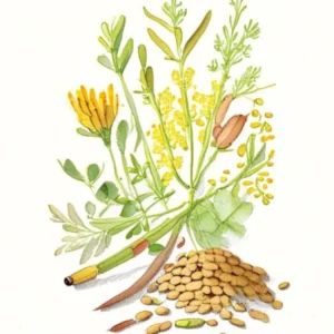 Fenugreek Spices And Herbs Pencil Illustration 1