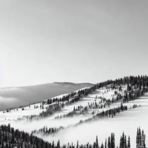 Park City, Usa Black And White Skiing Poster