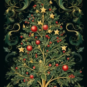 William Morris Style Christmas Tree 12