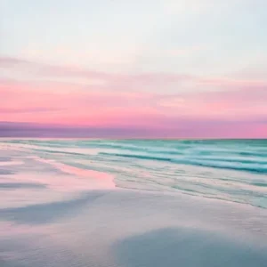 West Sands Beach, St Andrews, Scotland Pink Photography