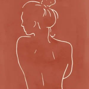 Female Body Sketch 5 Terracotta