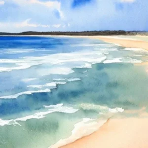 Four Mile Beach 3, Australia Watercolour