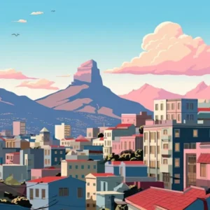 Cape Town, South Africa, Flat Illustration 2