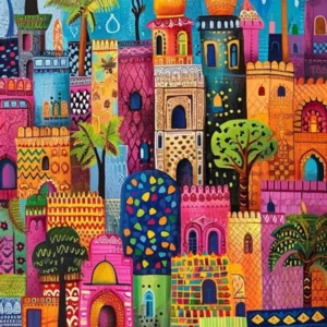 Kitsch Colourful Mumbai Cityscape 4