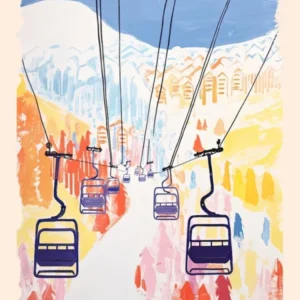 Poster Of Telluride Ski Resort Colorado, Usa, Ski Resort Pastel Colours Illustration 0