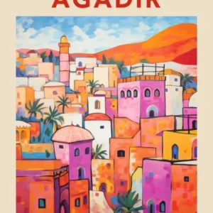 Agadir Morocco 4 Fauvist Travel Poster